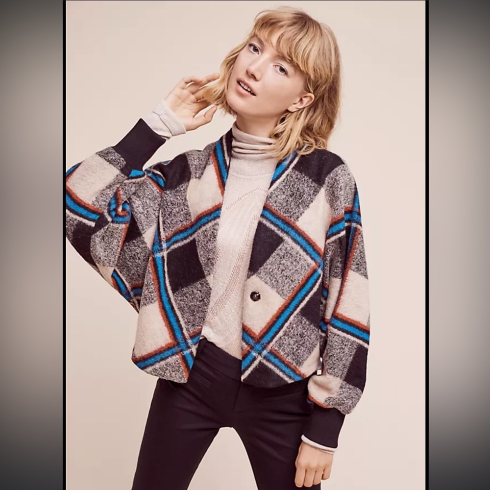 Anthropologie Plaid Demero Swing Jacket